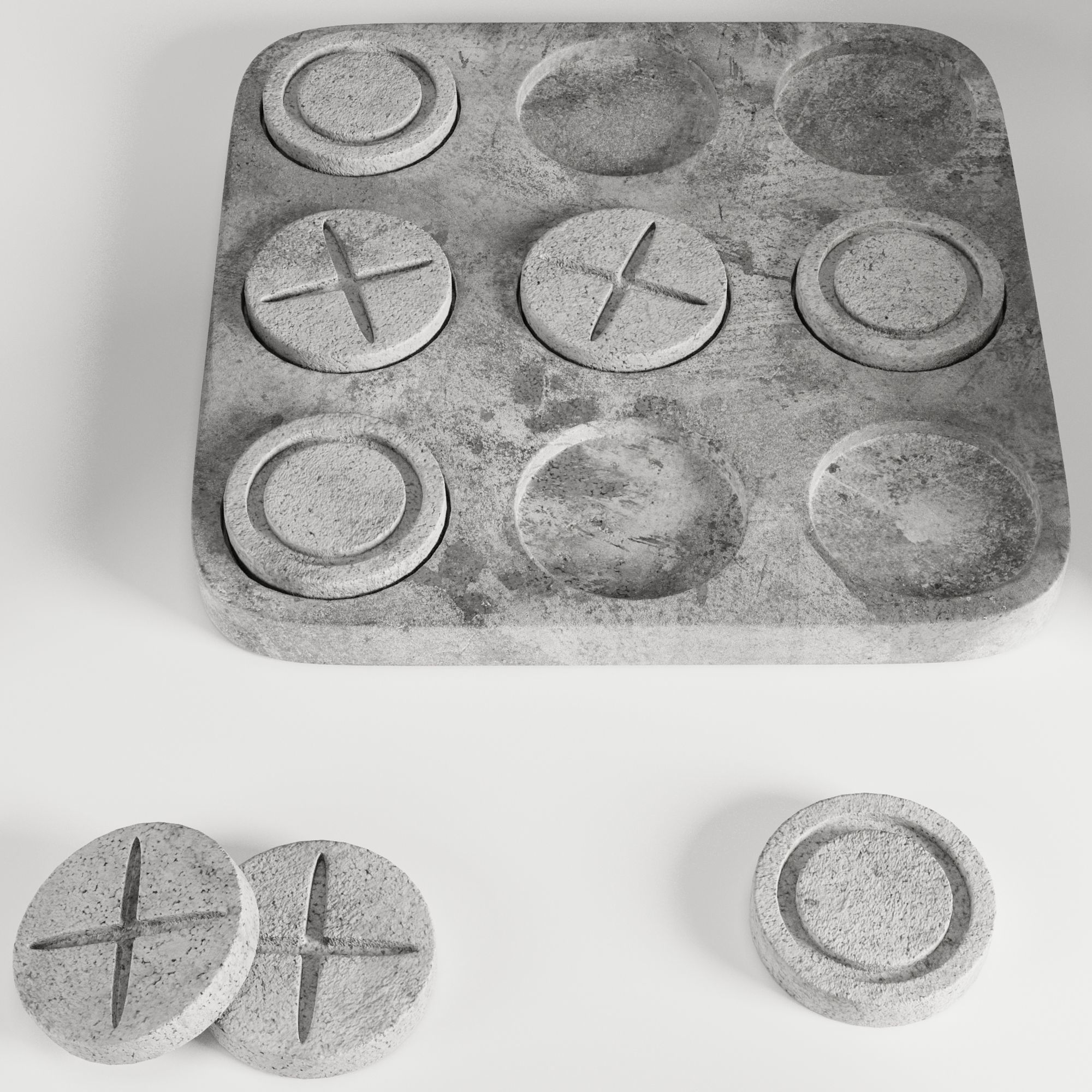 Decorative set 9 tic-tac-toe board 3D model_2