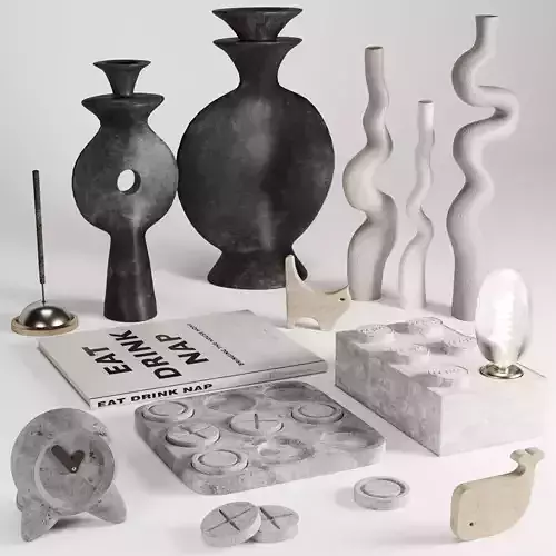 Decorative set 9 tic-tac-toe board 3D model