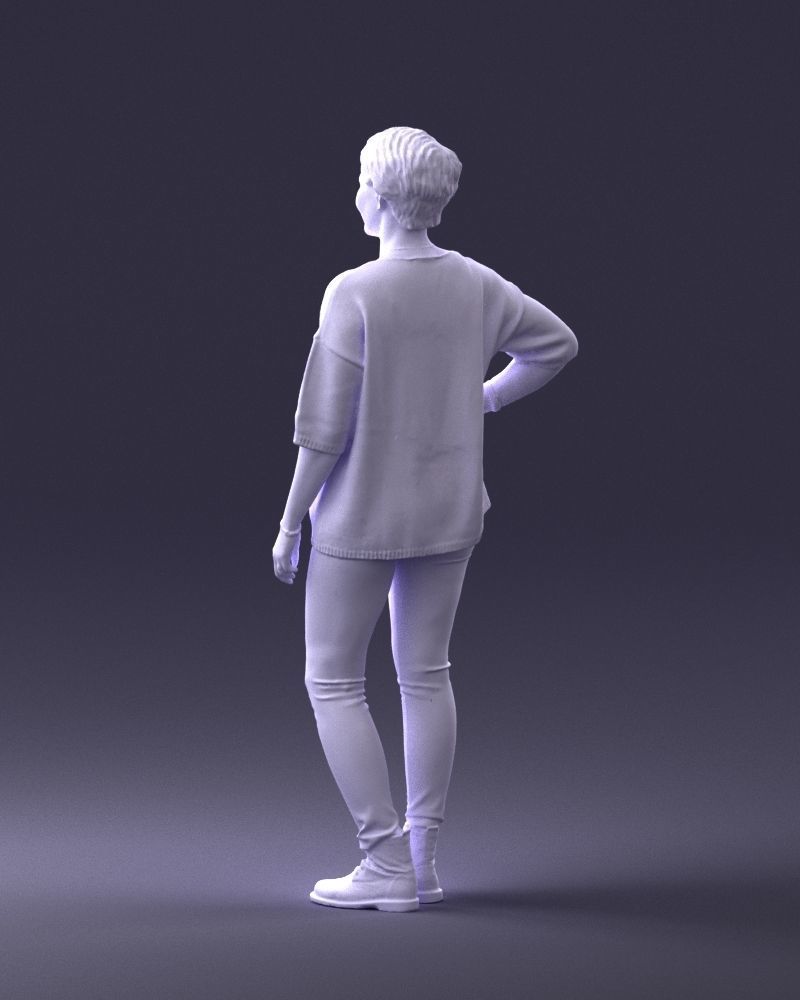 000372 Woman in Casual Outfit Low-poly 3D model_23