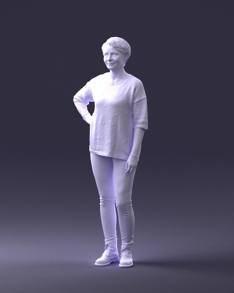 000372 Woman in Casual Outfit Low-poly 3D model_32