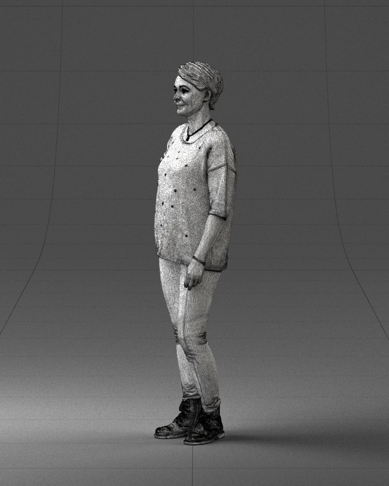 000372 Woman in Casual Outfit Low-poly 3D model_30