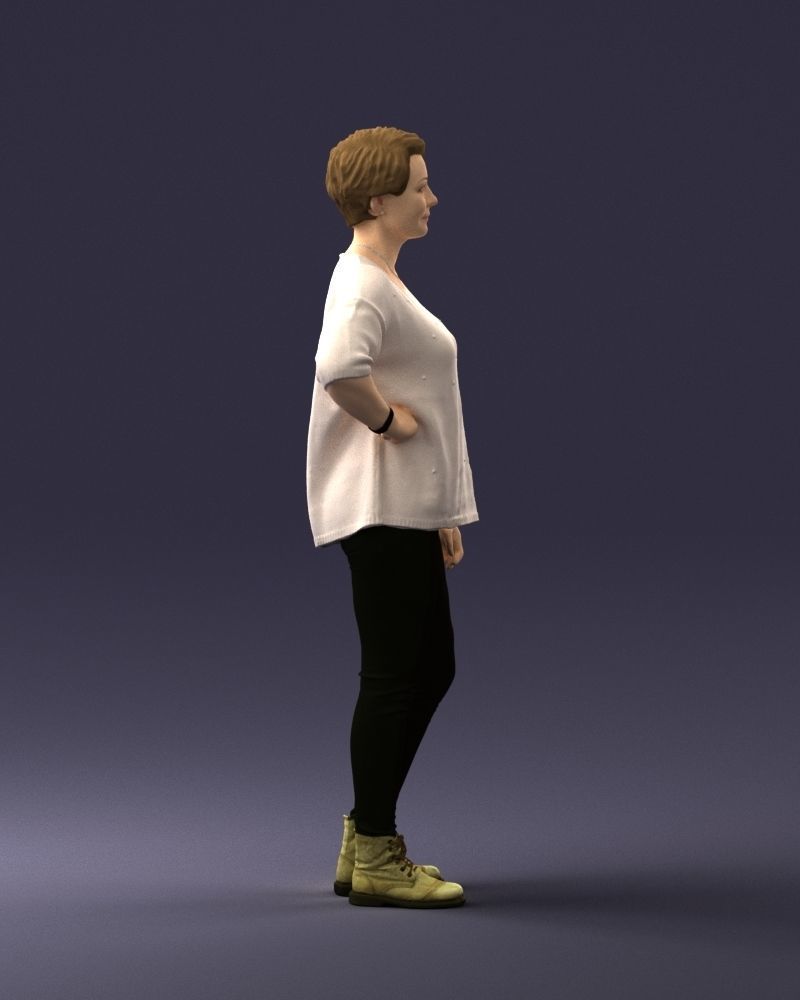 000372 Woman in Casual Outfit Low-poly 3D model_13