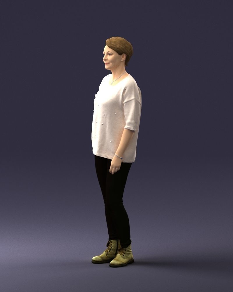 000372 Woman in Casual Outfit Low-poly 3D model_28