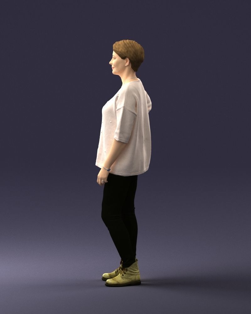 000372 Woman in Casual Outfit Low-poly 3D model_25