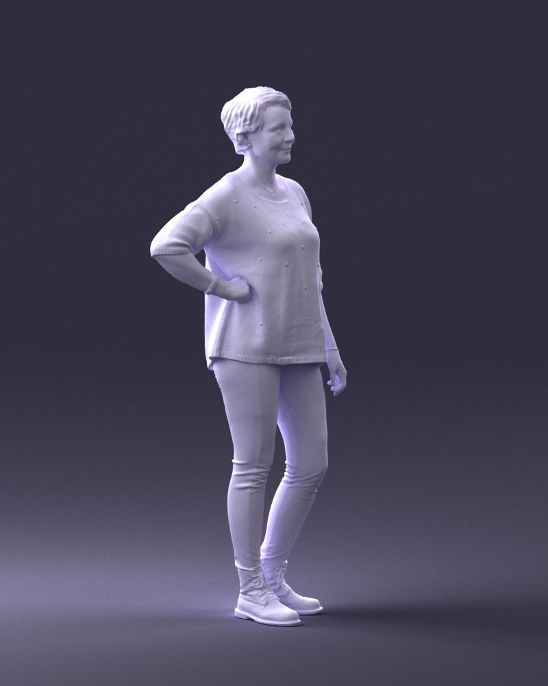 000372 Woman in Casual Outfit Low-poly 3D model_11