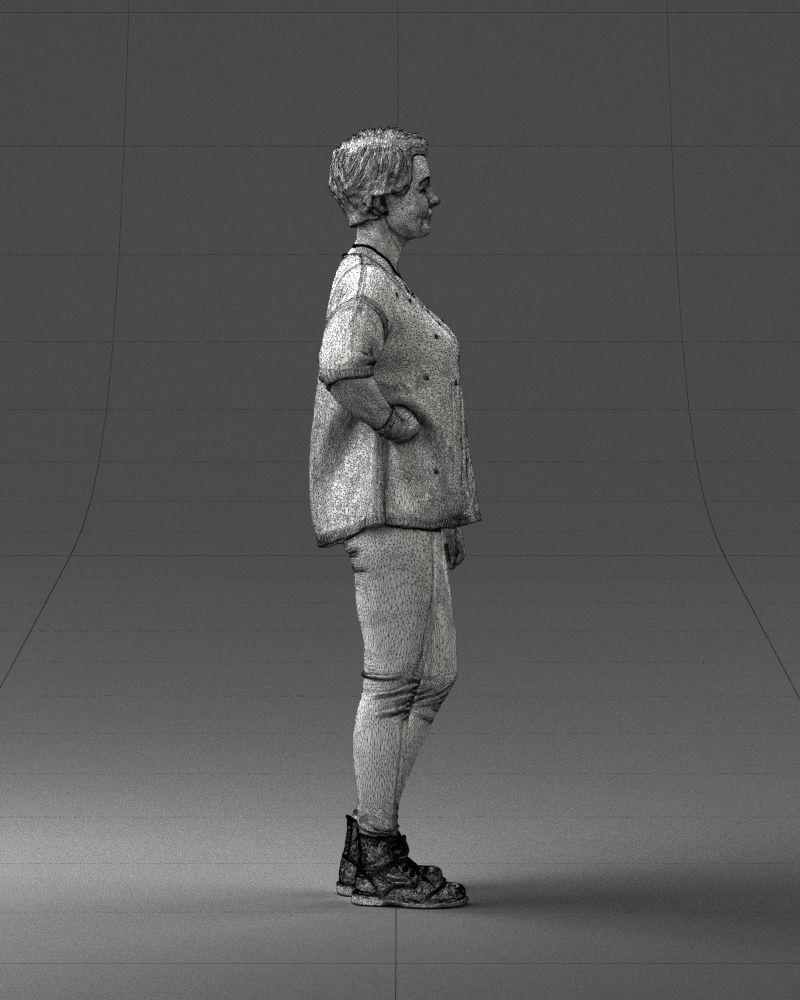 000372 Woman in Casual Outfit Low-poly 3D model_15