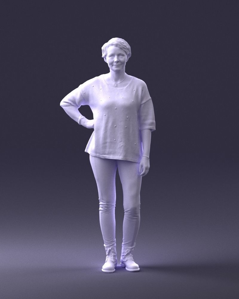 000372 Woman in Casual Outfit Low-poly 3D model_38