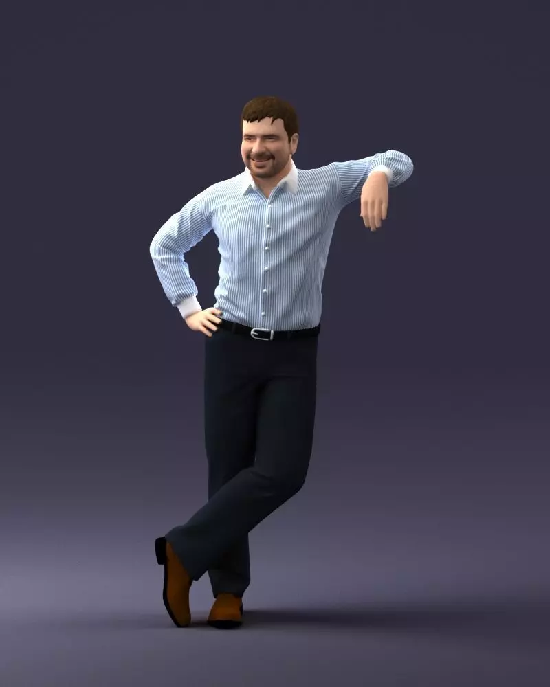 000280 Man Leaning in Casual Pose 0726 STL Miniature 3D print model