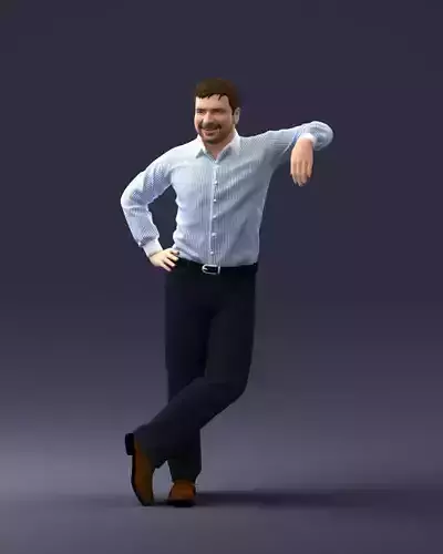 000280 Man Leaning in Casual Pose 0726 3dp