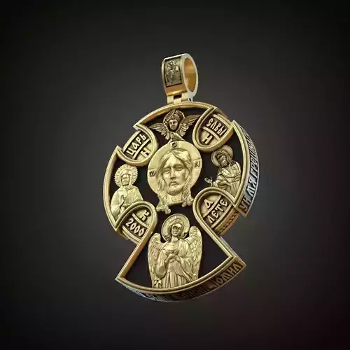 Orthodox  christian cross wood saints jesus cyrillic prayer 3D print model