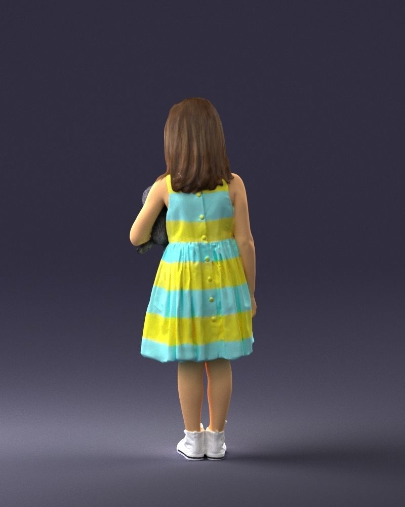 Girl with toy cat 0130 3D model_18