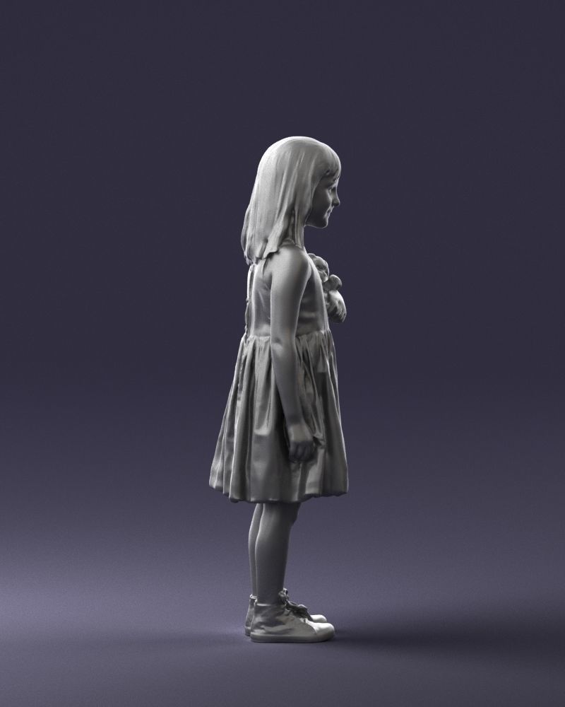 Girl with toy cat 0130 3D model_13