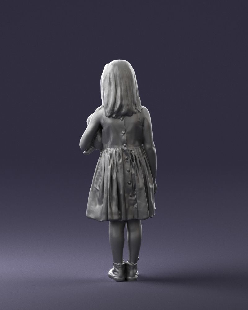 Girl with toy cat 0130 3D model_19
