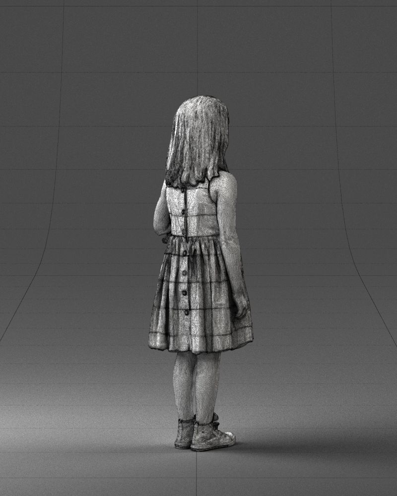 Girl with toy cat 0130 3D model_17