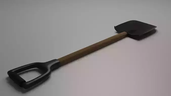 Shovel with wooden handle