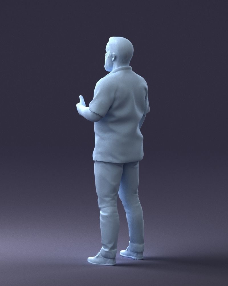 000216 Bearded Man in Hawaiian Shirt Realistic Scan 1121 3D model_22