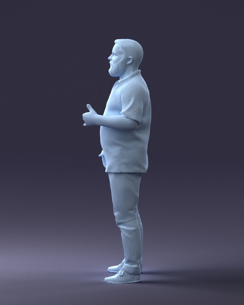 000216 Bearded Man in Hawaiian Shirt Realistic Scan 1121 3D model_25