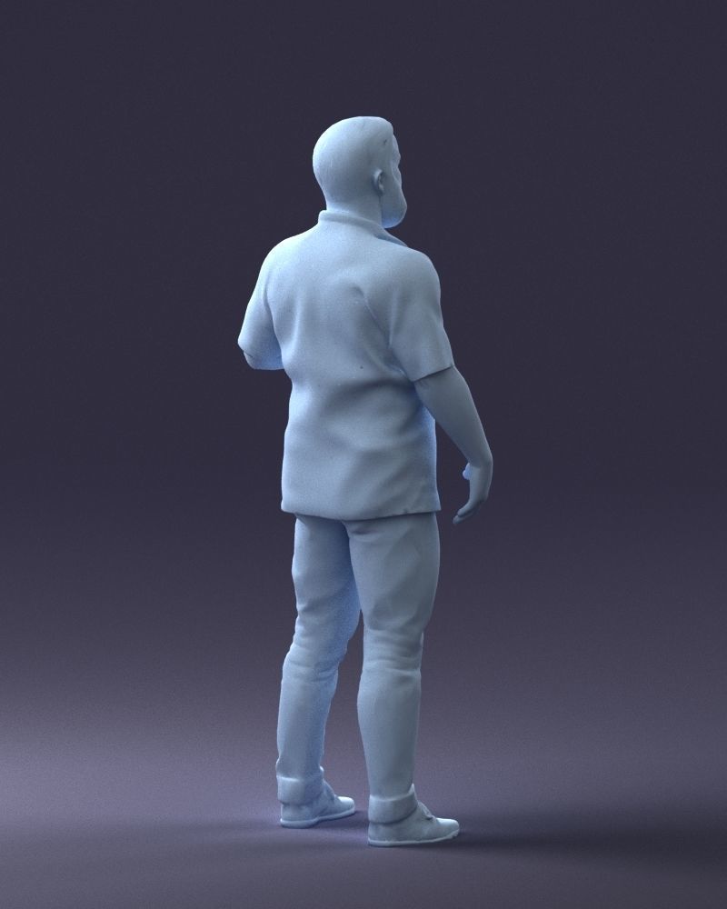 000216 Bearded Man in Hawaiian Shirt Realistic Scan 1121 3D model_16