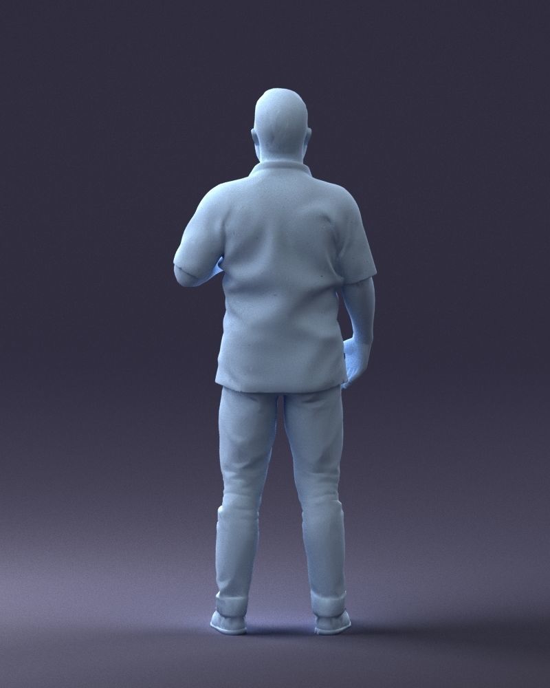 000216 Bearded Man in Hawaiian Shirt Realistic Scan 1121 3D model_19