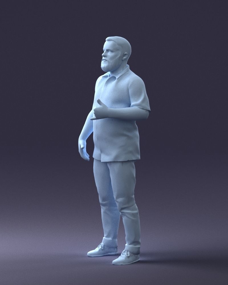 000216 Bearded Man in Hawaiian Shirt Realistic Scan 1121 3D model_28