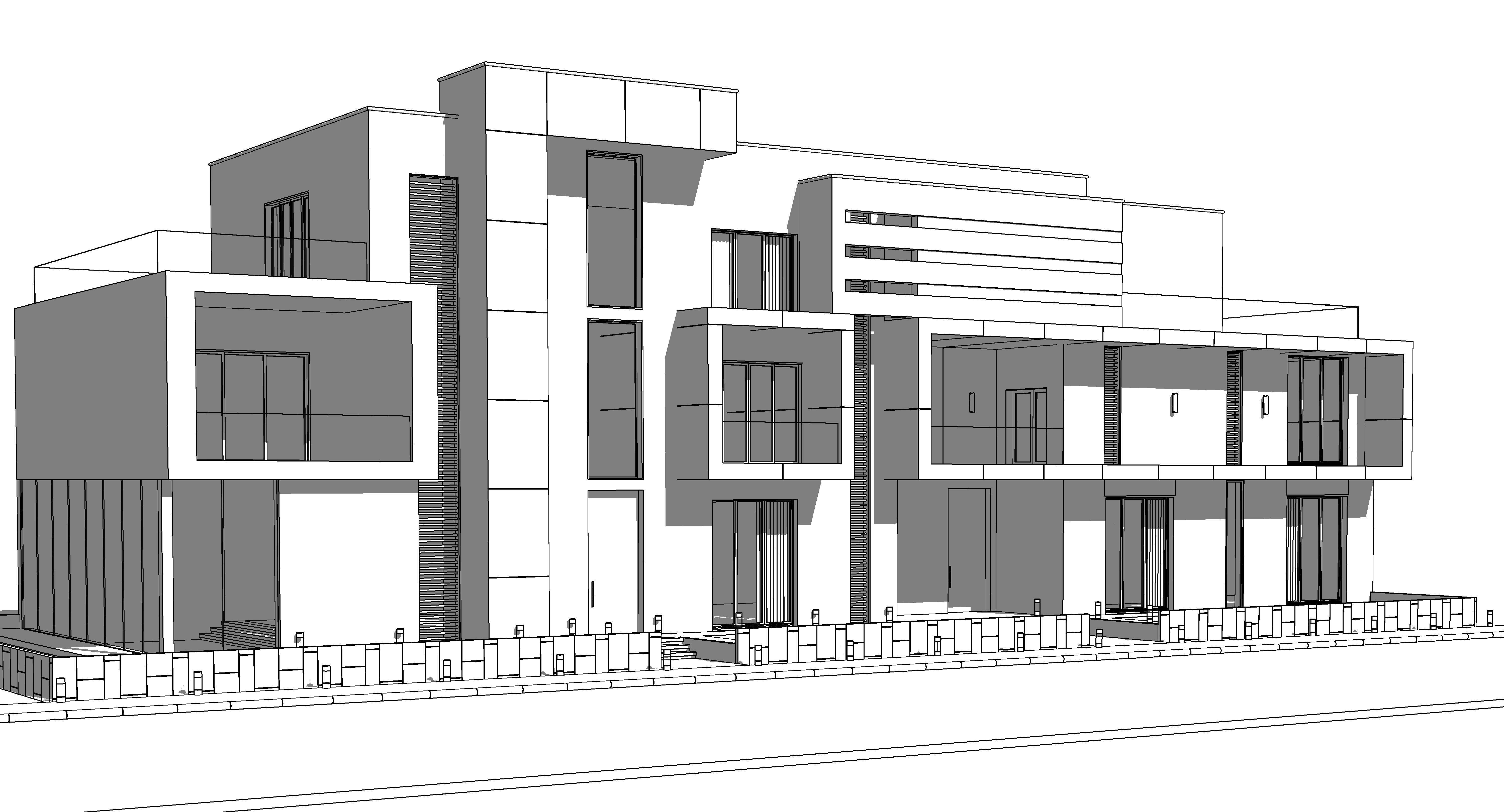 Modern Building  N25  3D model_8