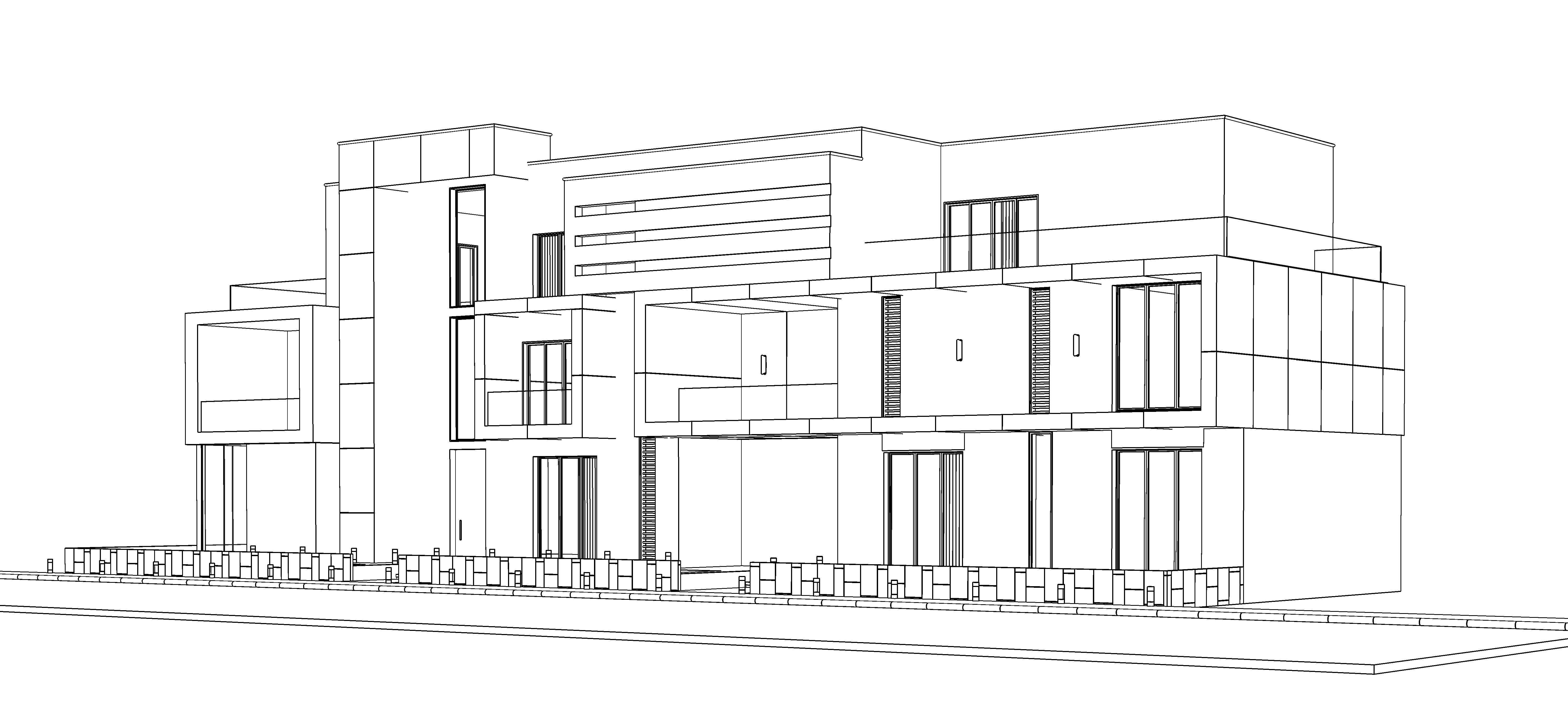 Modern Building  N25  3D model_7