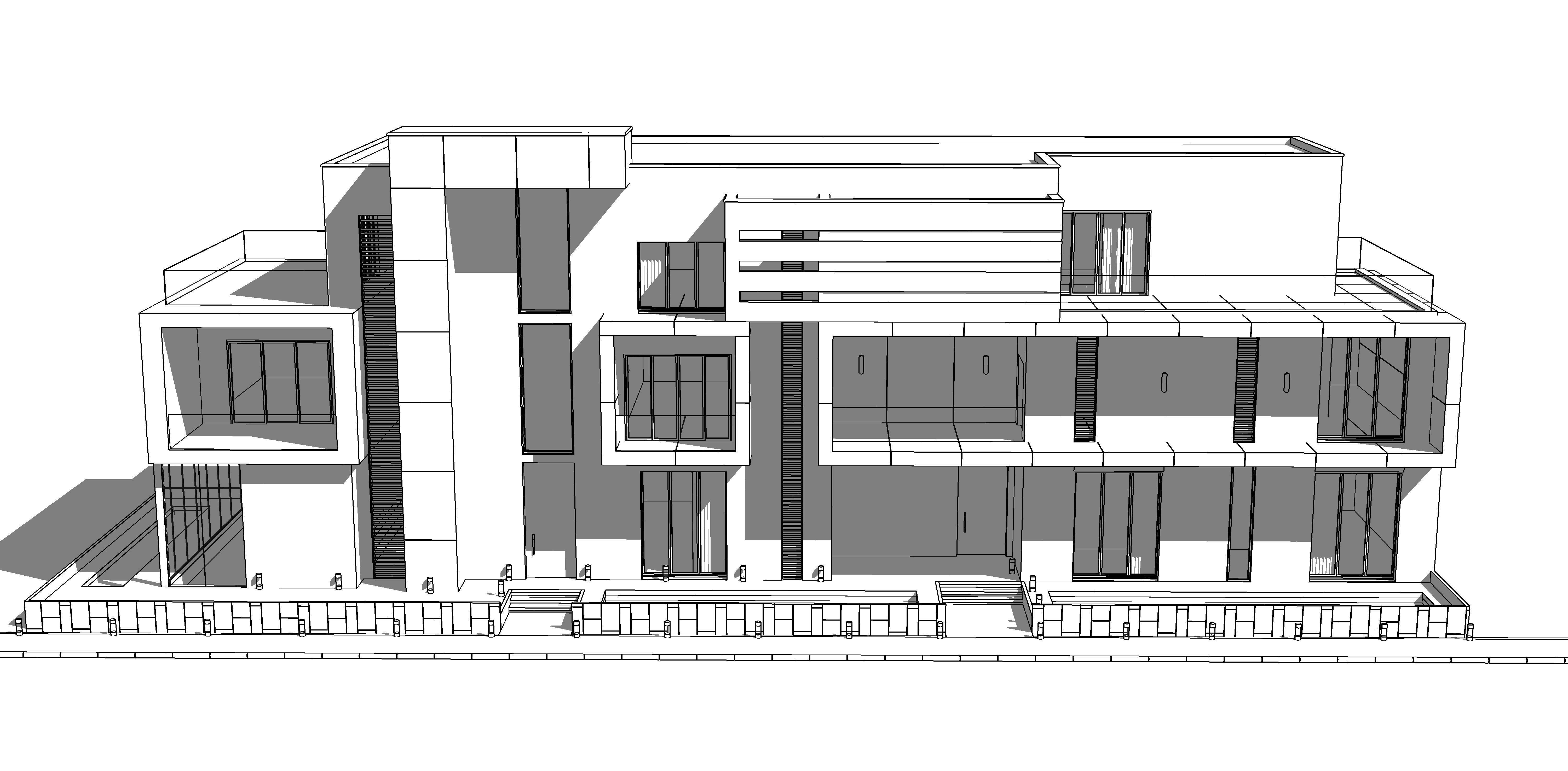 Modern Building  N25  3D model_9