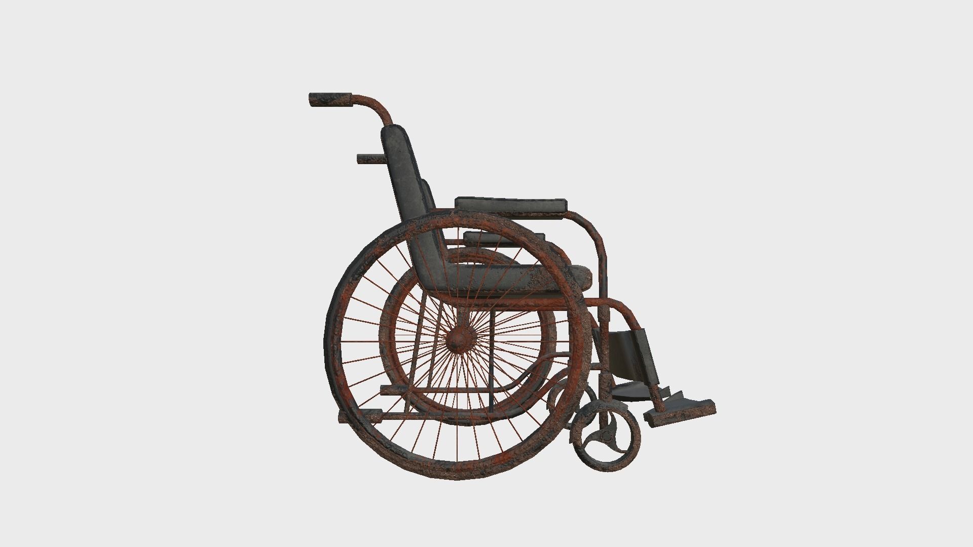 Wheelchair 09 Abandoned - Character Design Accessory Inclusive Low-poly 3D model_3