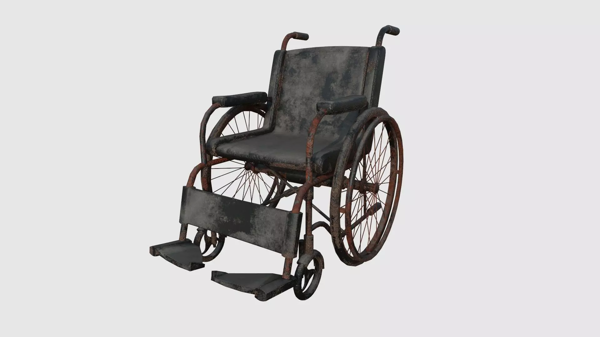 Wheelchair 09 Abandoned - Character Design Accessory Inclusive Low-poly 3D model_0