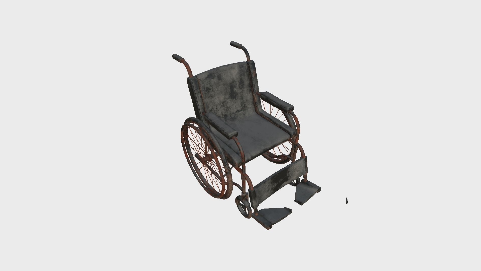 Wheelchair 09 Abandoned - Character Design Accessory Inclusive Low-poly 3D model_1
