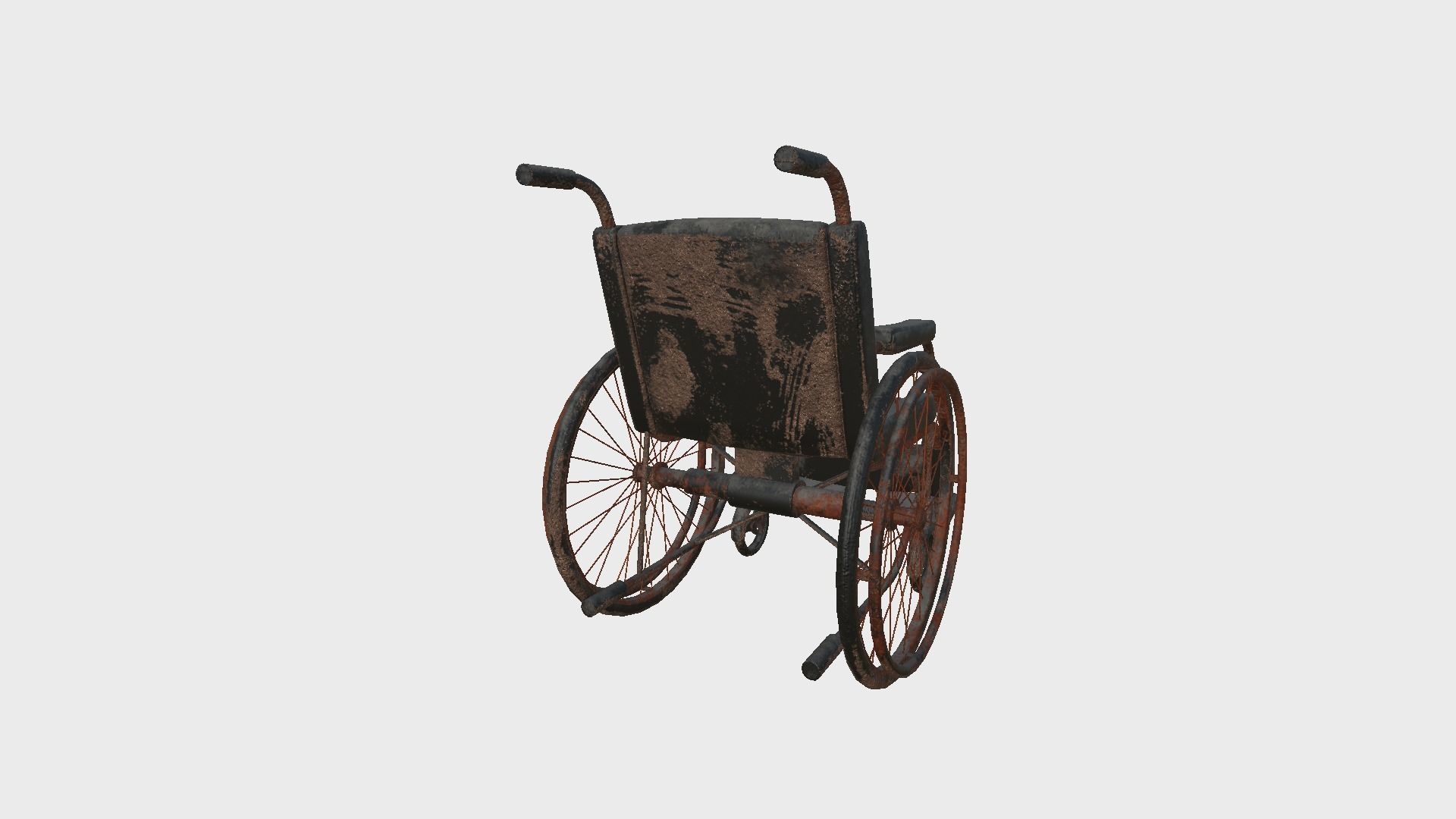 Wheelchair 09 Abandoned - Character Design Accessory Inclusive Low-poly 3D model_4