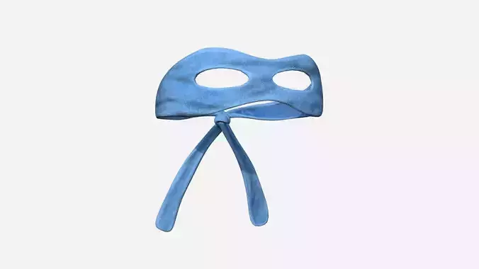 Turtle Ninja Mask 01 Blue - Bandana Character Design Low-poly 3D model