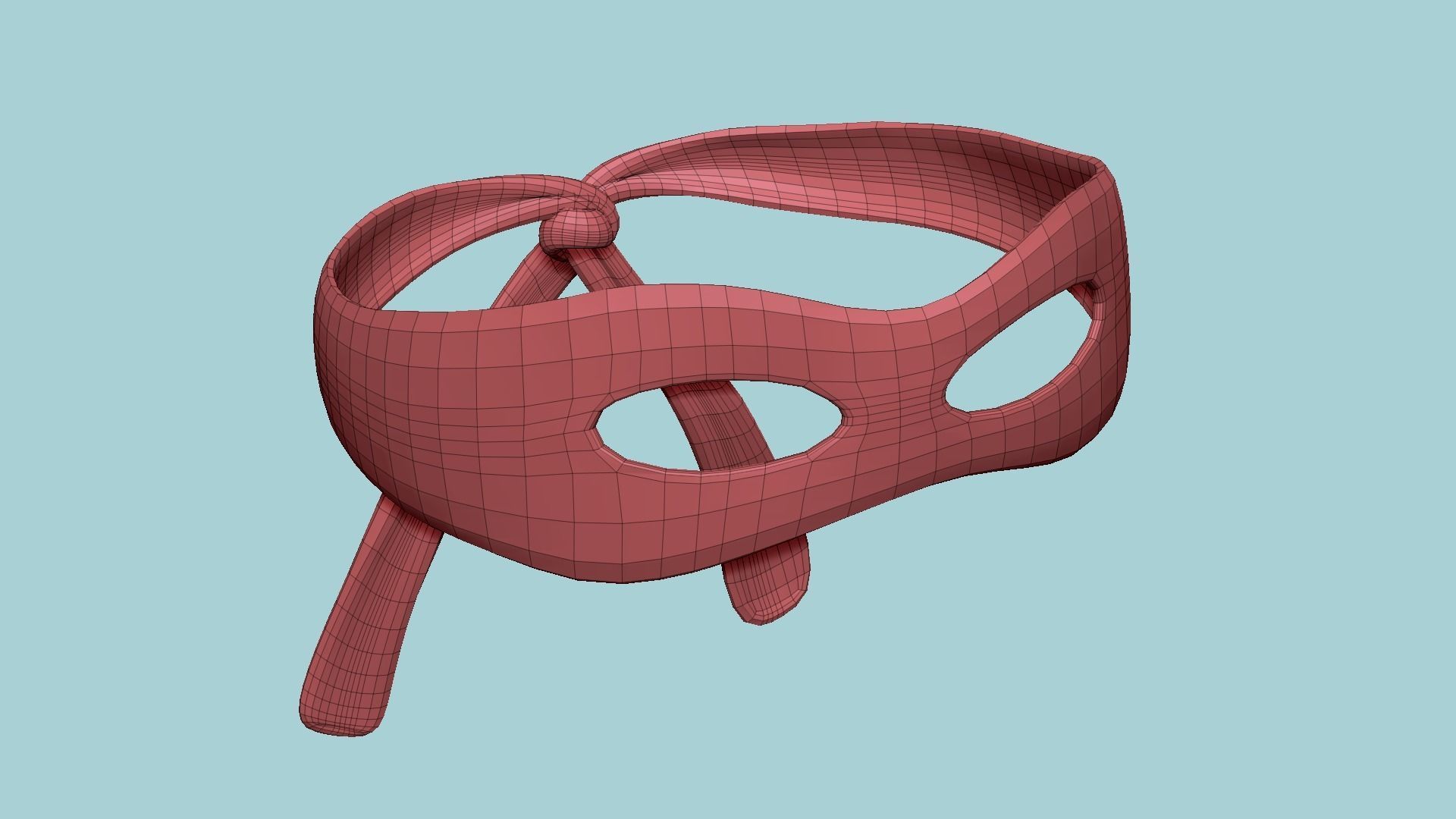 Turtle Ninja Mask 01 Blue - Bandana Character Design Low-poly 3D model_16