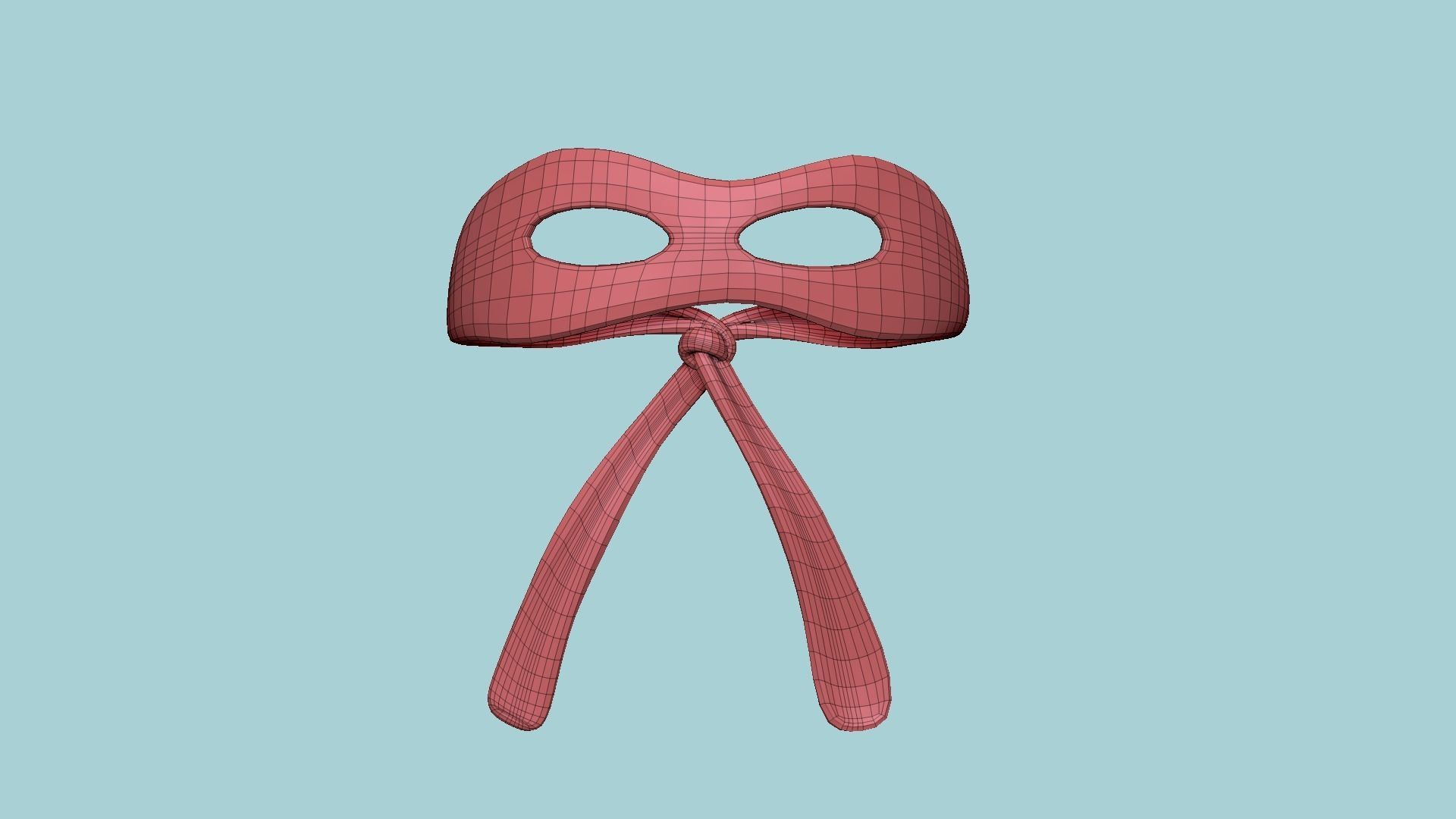 Turtle Ninja Mask 01 Blue - Bandana Character Design Low-poly 3D model_12