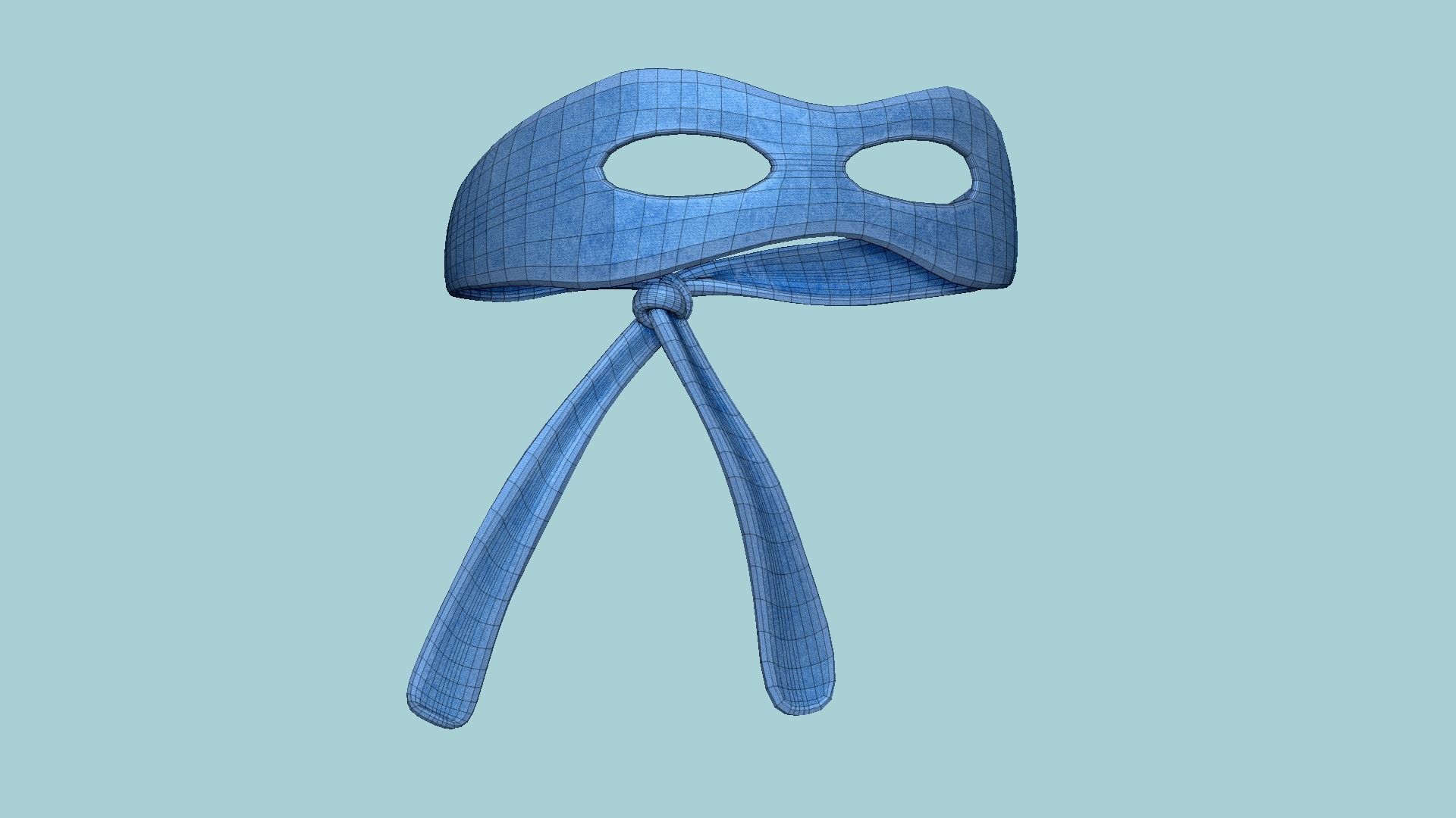 Turtle Ninja Mask 01 Blue - Bandana Character Design Low-poly 3D model_6