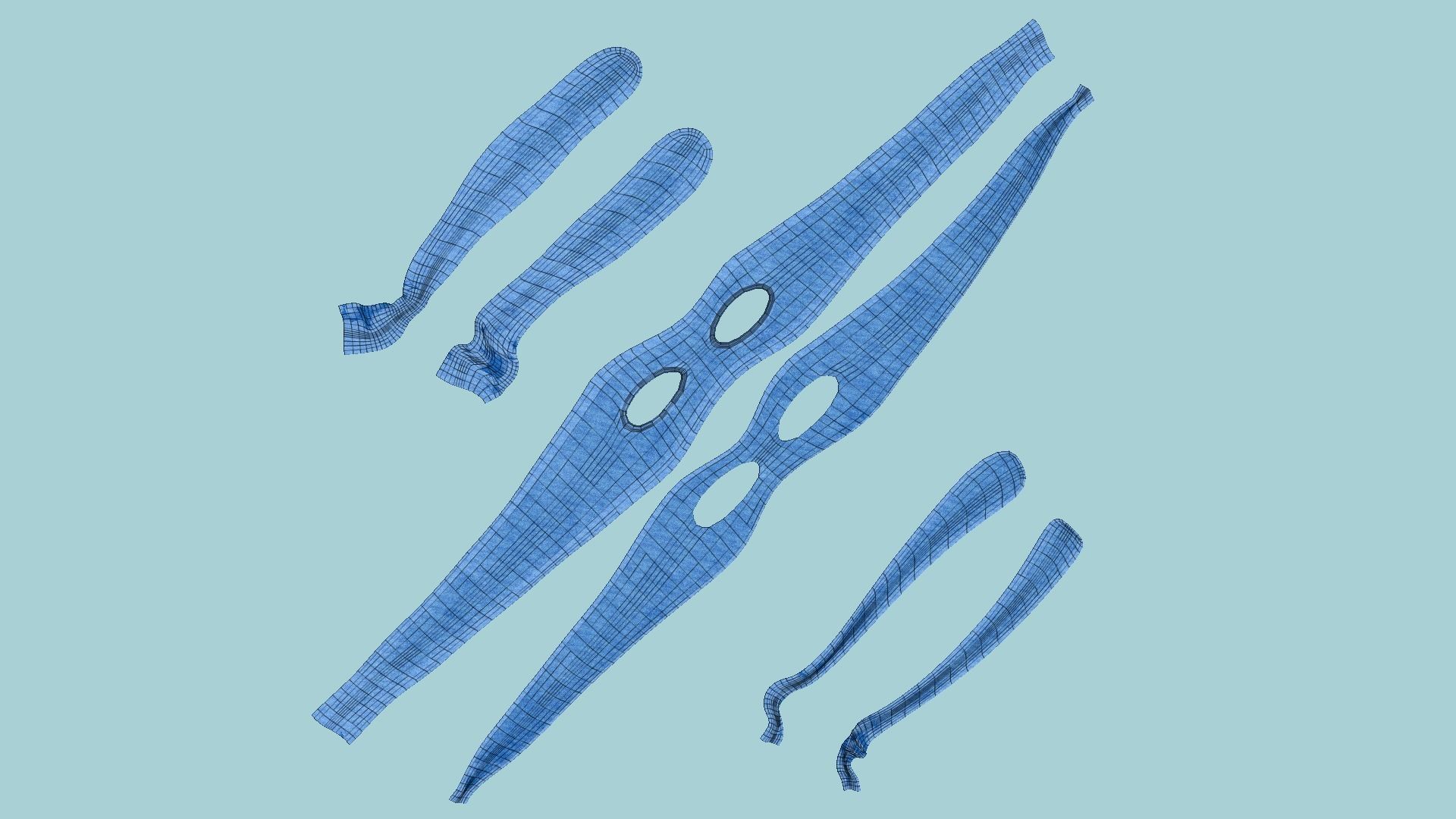 Turtle Ninja Mask 01 Blue - Bandana Character Design Low-poly 3D model_5