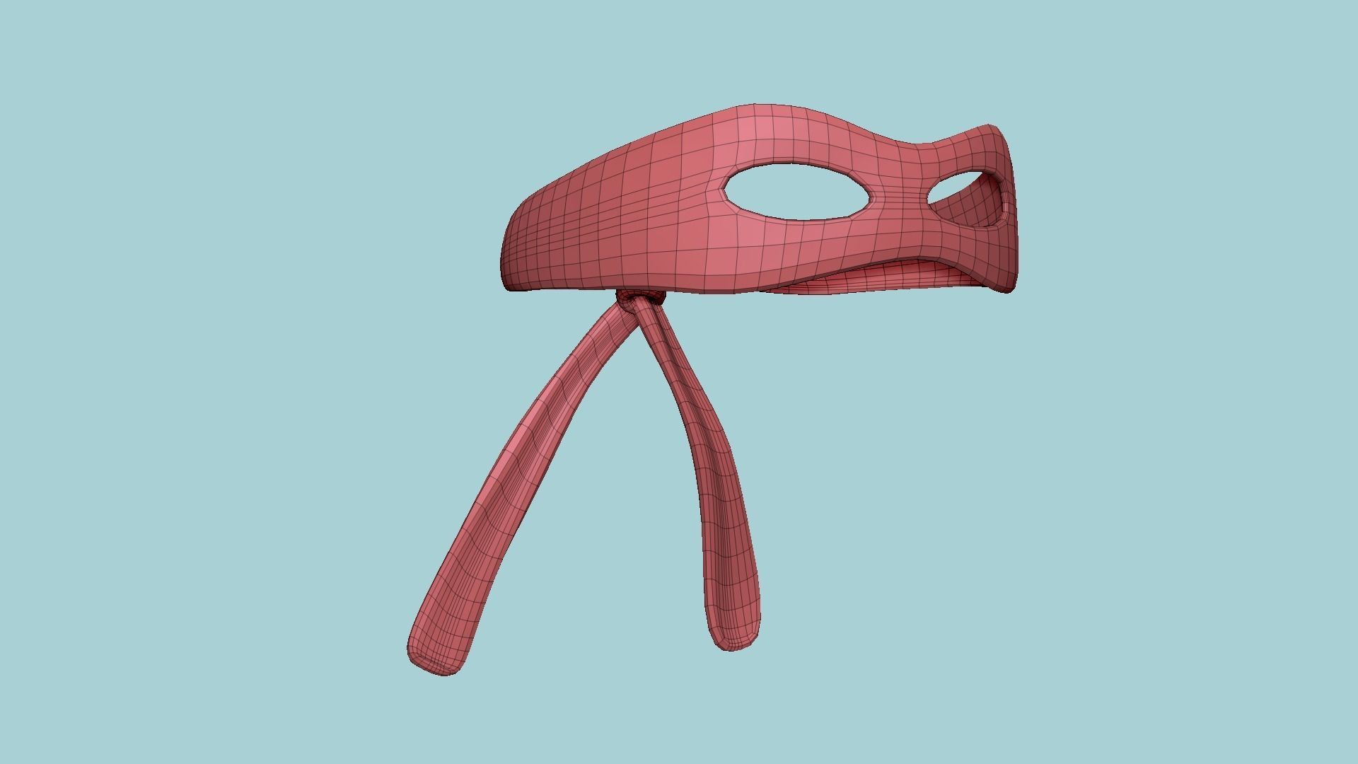 Turtle Ninja Mask 01 Blue - Bandana Character Design Low-poly 3D model_13