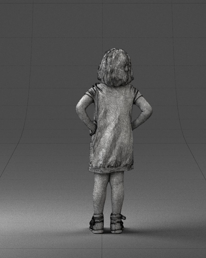 Little girl in a pink sundress and glasses 0163 3D model_20