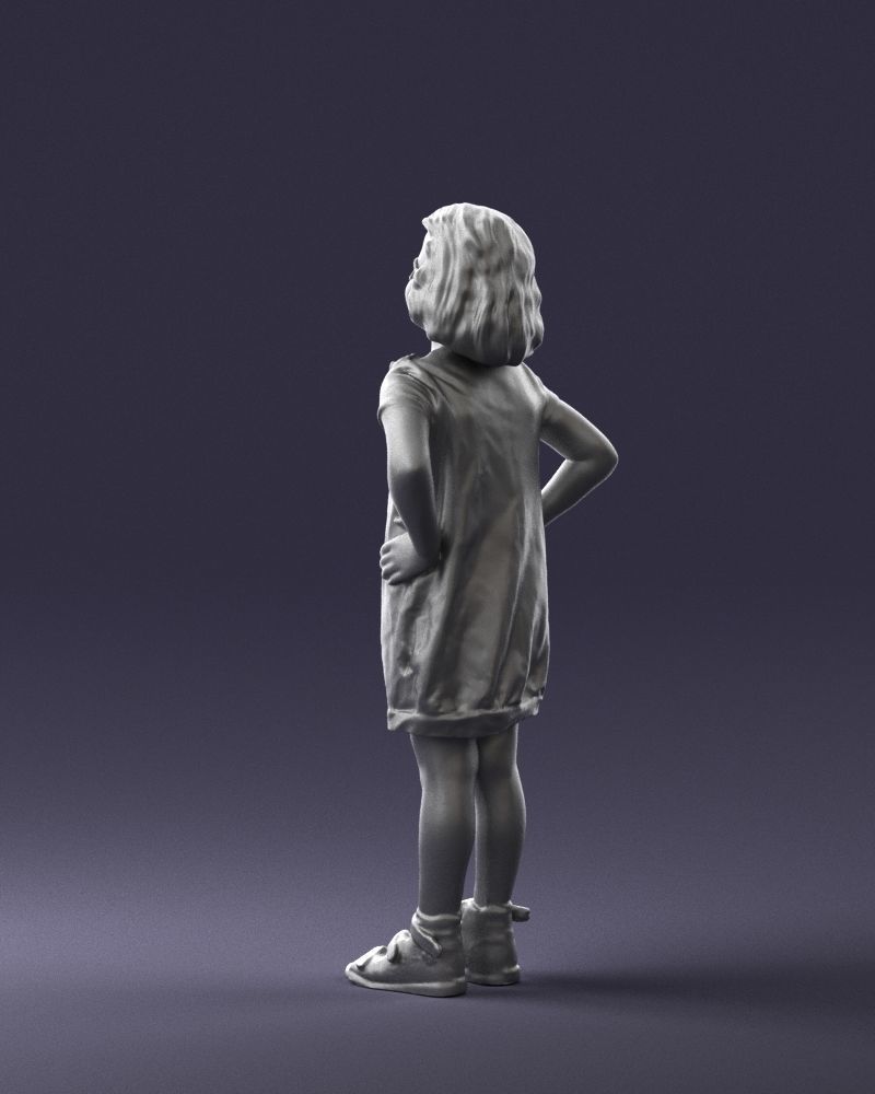 Little girl in a pink sundress and glasses 0163 3D model_22