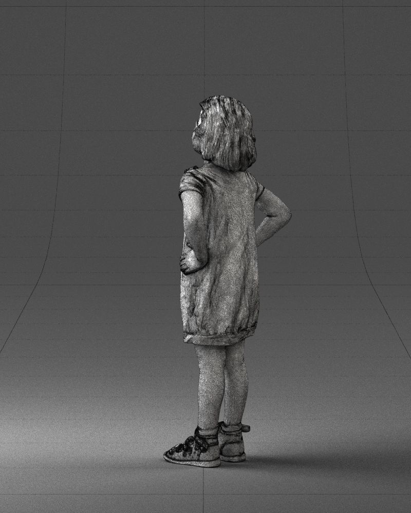 Little girl in a pink sundress and glasses 0163 3D model_23