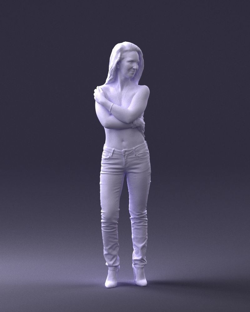 000357 Realistic Female 3D Scan Model in Jeans Low-poly 3D model_38
