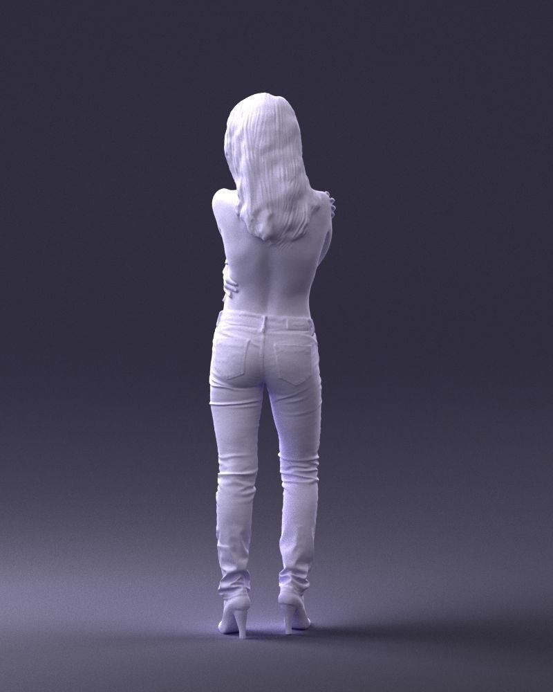 000357 Realistic Female 3D Scan Model in Jeans Low-poly 3D model_20