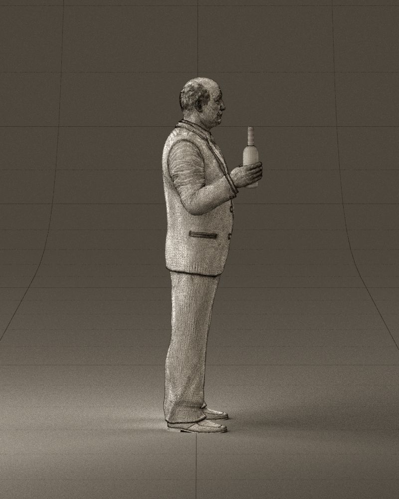 Man in panzergray suit bottle of alcohol 0945 3D Print Ready 3D print model_28