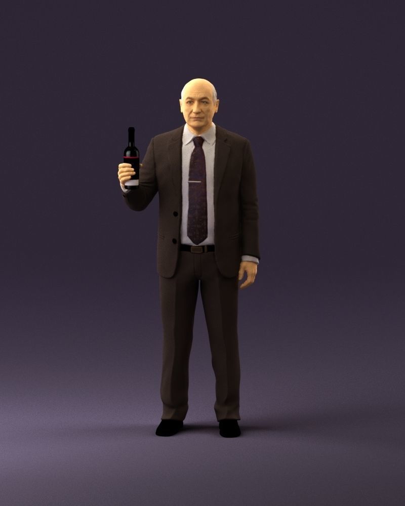 Man in panzergray suit bottle of alcohol 0945 3D Print Ready 3D print model_12