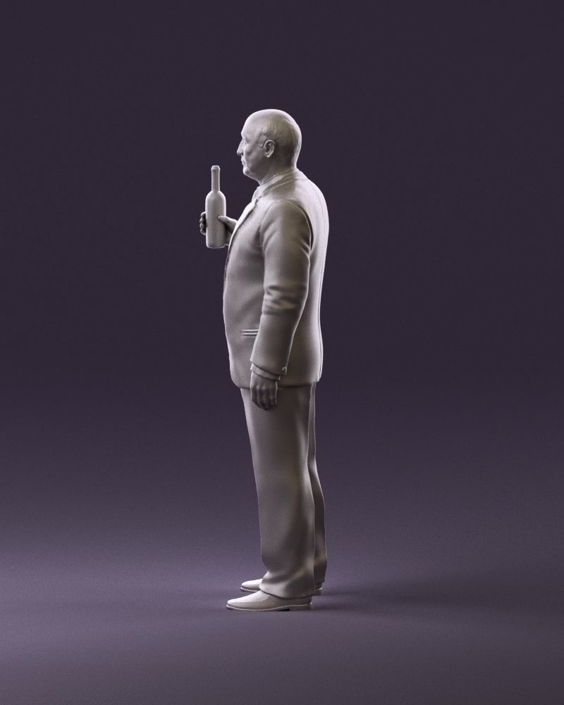Man in panzergray suit bottle of alcohol 0945 3D Print Ready 3D print model_8