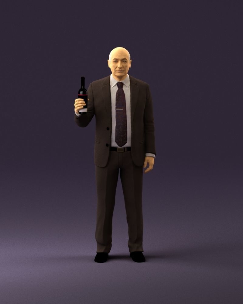 Man in panzergray suit bottle of alcohol 0945 3D Print Ready 3D print model_13