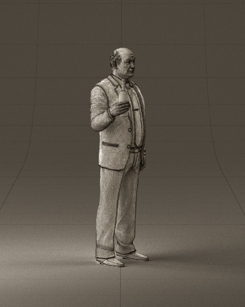 Man in panzergray suit bottle of alcohol 0945 3D Print Ready 3D print model_27