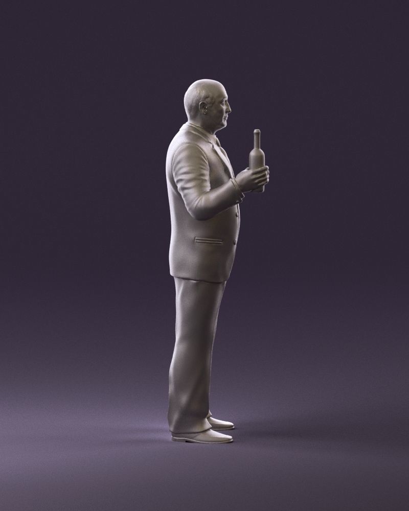 Man in panzergray suit bottle of alcohol 0945 3D Print Ready 3D print model_4