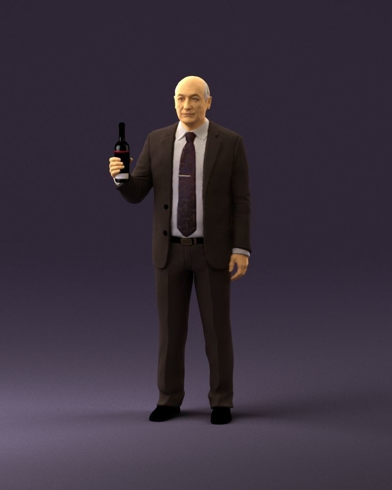 Man in panzergray suit bottle of alcohol 0945 3D Print Ready 3D print model_23