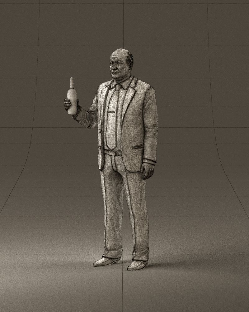 Man in panzergray suit bottle of alcohol 0945 3D Print Ready 3D print model_34